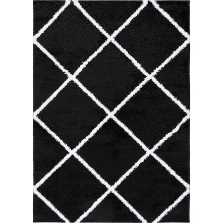 Safavieh 8 x 10 ft. Tahoe Shag Contemporary Rectangle Area Rug; Black & White THO676Z-8